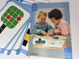 Vintage Lego DUPLO Dacta Square Mosaic Tiles 9546 Design Cards Parts Lot