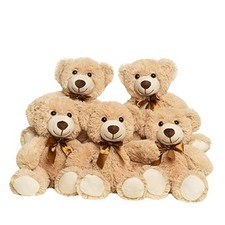 Teddy Bears Bulk 5 Packs 13.5 Inches Small Stuffed Bears 5 light brown ones