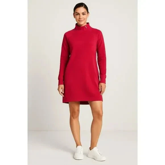 Athleta уютный карма платье женщин XL красный 1/2 молнии производительности гостиной толстовка новый - Изображение 2 из 4