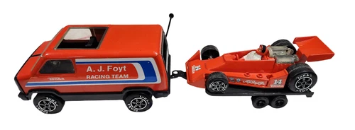 Tonka 1979 AJ Foyt Racing Team Van Racecar Trailer AJ Figure Indy 500 IndyCar