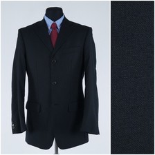 Mens Black Blazer 40L UK Size CANDA Wool Sport Coat Jacket