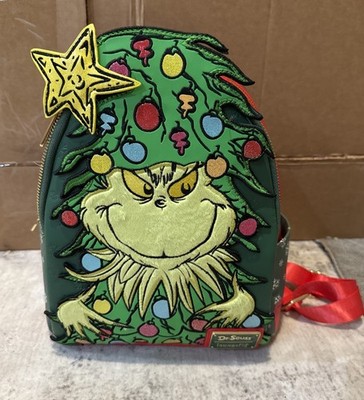 Loungefly Dr Seuss The Grinch Light Up Face 2025 Mini Backpack NWT