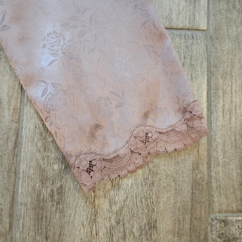 Christian Dior Robe Size S Pink Mauve Lave Trim Long Sleeve Made In USA FLAWED - Picture 6 of 16
