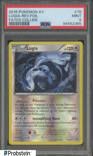 2016 Pokemon XY Fates Collide #78 Lugia Reverse Foil PSA 9 MINT