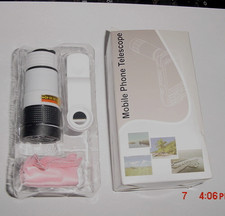 Mobile Phone Telescope MONOCULAR 3M10 20 30 40 Clip On WHITE