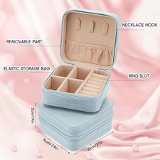 Travel Jewelry Case Bridesmaid Jewelry Box Travel Organizer Small-Blue