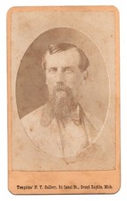 Antique CDV Circa 1880s Tompkins Handsome Bearded Man Suit Grand Rapids MI