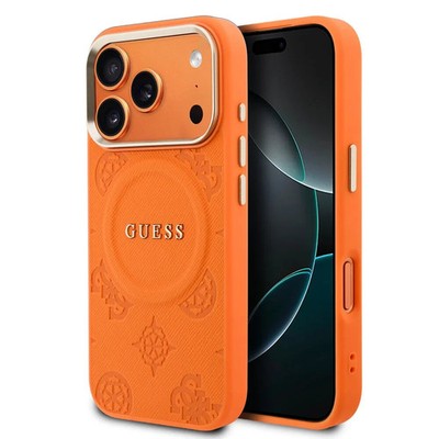 For iPhone 17 Pro Guess Peony Hot Stamp Design Magsafe Schutzhülle/Case