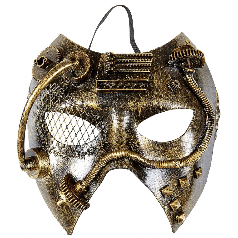 Maschera Steampunk dorata, Taglia Unica
