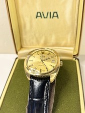 Orologio AVIA vintage anni '60 *CONFEZIONATO* uomo manuale data oro vestito