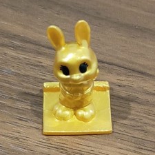 Mini Gold Bunny/Rabbit Collectable Figurine on Square Base, 1 Pack