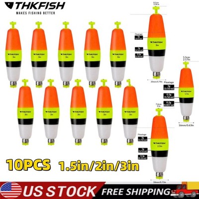 10PCS Fishing Floats EVA Foam Snap Weighted Floats Bobbers Snap-On Peg Fishing