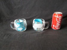 Lot de deux tasses à café vintage Nestlé Nescafé World Globe en verre dépoli