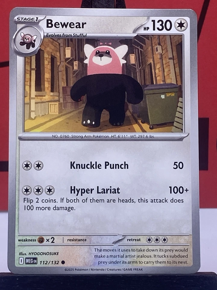 Bewear 112/132 Me01: Mega Evolution Regular Common Pokemon TCG 2025 VLP - Image 3 of 4