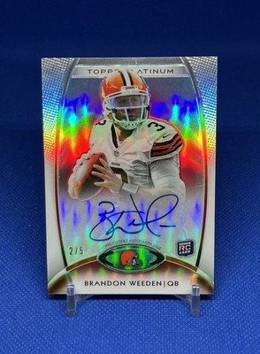 2012 Topps Platinum Brandon Weeden Rookie Red Refractor Auto /5