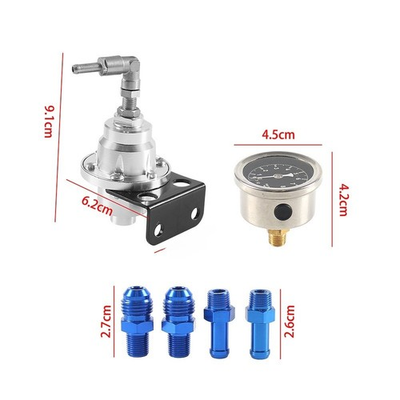 #ad Adjustable Fuel Pressure Regulator with Gauge for Fuel Efficiency Improvement $36.21