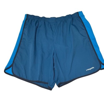 Patagonia Mens Strider Running Shorts Blue Mesh Panels Size M