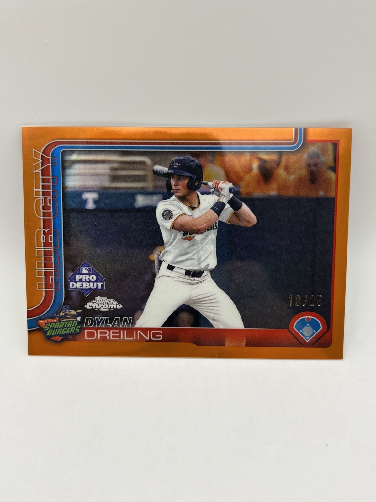 2025 Topps Pro Debut - Chrome Dylan Dreiling Orange Refractor /25 Rangers 🔥