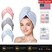 Everyday Essential Quick Dry Hair Towel Set Perfect for All Hair Types, 3 Pack
