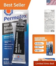 Weatherproof Black Silicone Adhesive Sealant - 3 oz Tube for Indoor/Outdoor Use