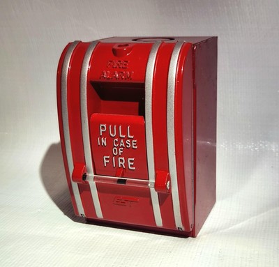 Edwards EST SIGA-270 Fire Alarm Pull Station w/ Glass Rod & Red 27193-11 Box