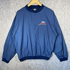 VTG Ford Racing Windbreaker Mens M Blue Over Shirt Racing Jumper USA Retro