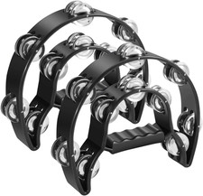 Tambourine Metal Half Moon Musical Instruments Double Row Metal Jingles Hand Hel