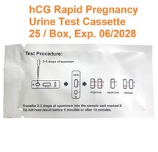 Healgen hCG Rapid Urine Pregnancy Test Ovulation Home Test 25 Cassette Exp. 2028