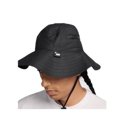 NEW NIKE Med Adult Unisex APEX Zip Wide Brim Bucket Hat Black