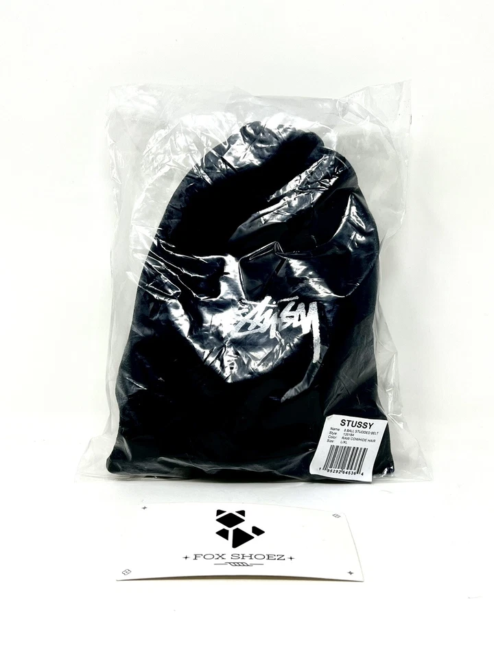 Cinturón Stussy 8 Bolas Tachonado Piel de Vaca Cruda Cabello Bronceado Beige - Talla Grande / XL - NUEVO Foto 4 de 4