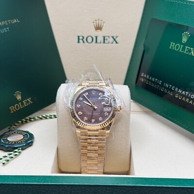 Rolex Datejust 31 NEW 2025 Tahitian MOP Dial Fluted Bezel Yellow Gold President
