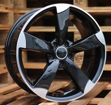 4 x 18 Inch 5x112 RS3 Style Black Polished Alloy Wheels: Fits For Audi A3 A4 A6