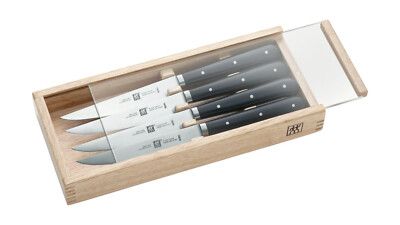 ZWILLING Steak-Sets Steakset 4 teilig hochwertige Holzbox Edelstahl