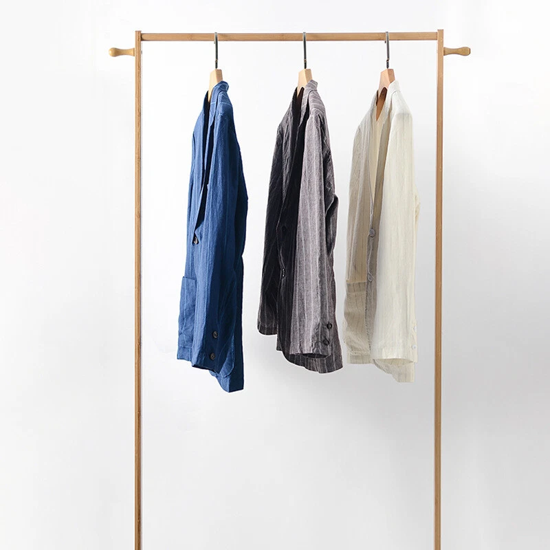 Veste De Costume En Lin Pour Homme À Rayures Simple Boutonnée Légère Formelle - Photo 4/4