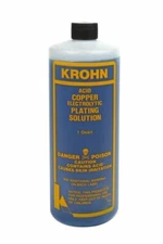 COPPER ELECTROPLATING SOLUTION 1 QUART JEWELRY PLATING BATH