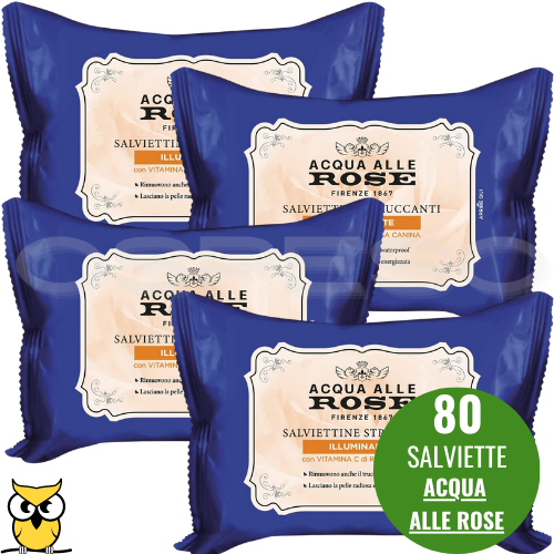 ACQUA ALLE ROSE 80 SALVIETTE STRUCCANTI ILLUMINANTE VISO OCCHI LABBRA