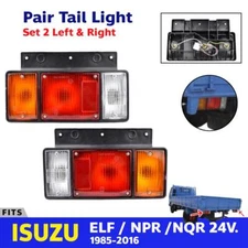 L+R Tail Light Rear Back Lamp +Bulb Fits Isuzu NPR NQR N-Series Heavy Duty Truck