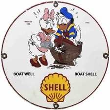 VINTAGE SHELL GASOLINE PORCELAIN SIGN GAS STATION PUMP PLATE MOTOR OIL SERVICE