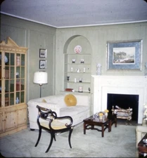 Vintage Stereo Realist Photo 3D Slide LIVING RM 'HAROLD WALSH INTERIORS' 1940-50