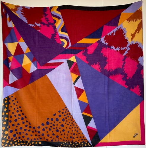 MISSONI PAREO FOULARD 140x140 COTONE ORIGINALE 1980's Made In Italy - Foto 3 di 5