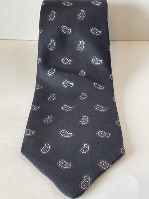 Robert Talbott Necktie 100% Silk Classic Design Fashion  Black & Pasley USA
