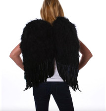 Large Black Feather Wings Angel Fairy Costume Carnival Halloween 23x22