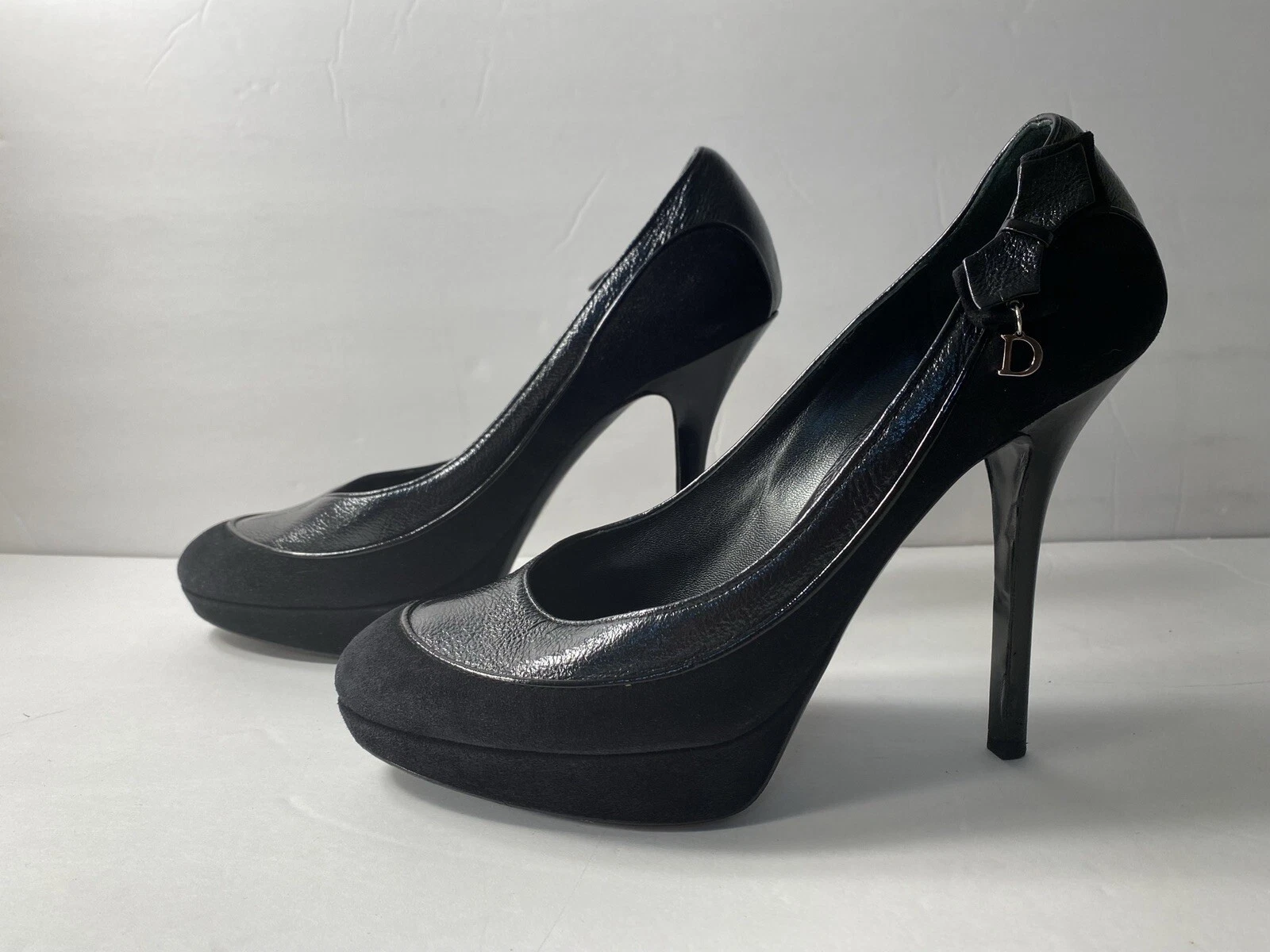 Escarpins Christian Dior cuir daim talons noirs 38,5/8 8,5
