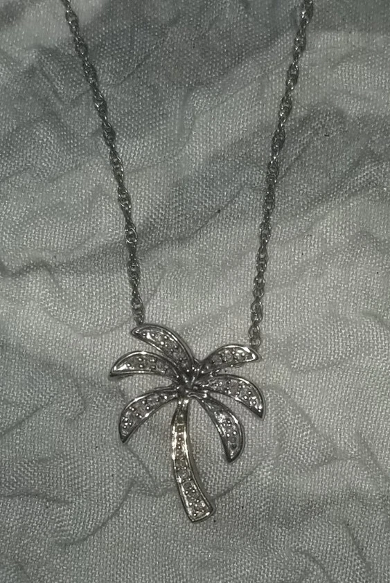 Collar Colgante Palmera Diamante Oro Amarillo 14K y Plata de Ley Alwand Vahan Foto 4 de 4