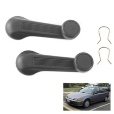 Set Manual Window Crank Handle Regulator Gray For Honda Civic Accord CX DX EX EK