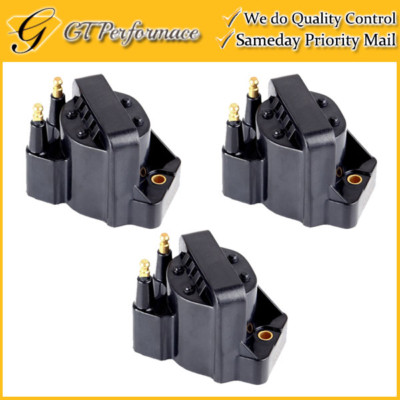 Performance Ignition Coil Pack – Set Of 3, Red – For Buick, Cadillac, Chevrolet, Isuzu, Pontiac – GTTC Performance