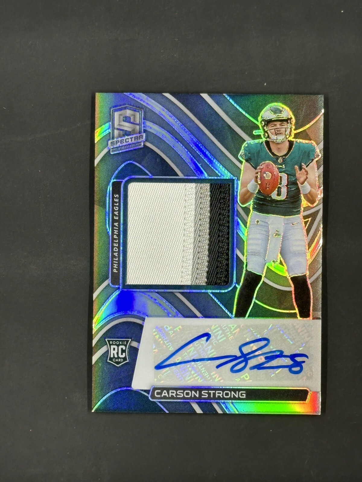 CARSON STRONG 2022 SPECTRA RPA ROOKIE PATCH HYPER PRIZM RC AUTO /125
