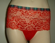 TEZENIS CULOTTE PIZZO ROSSO BORDI SCOZZESI TAGLIA M SEXY INTIMO LINGERIE
