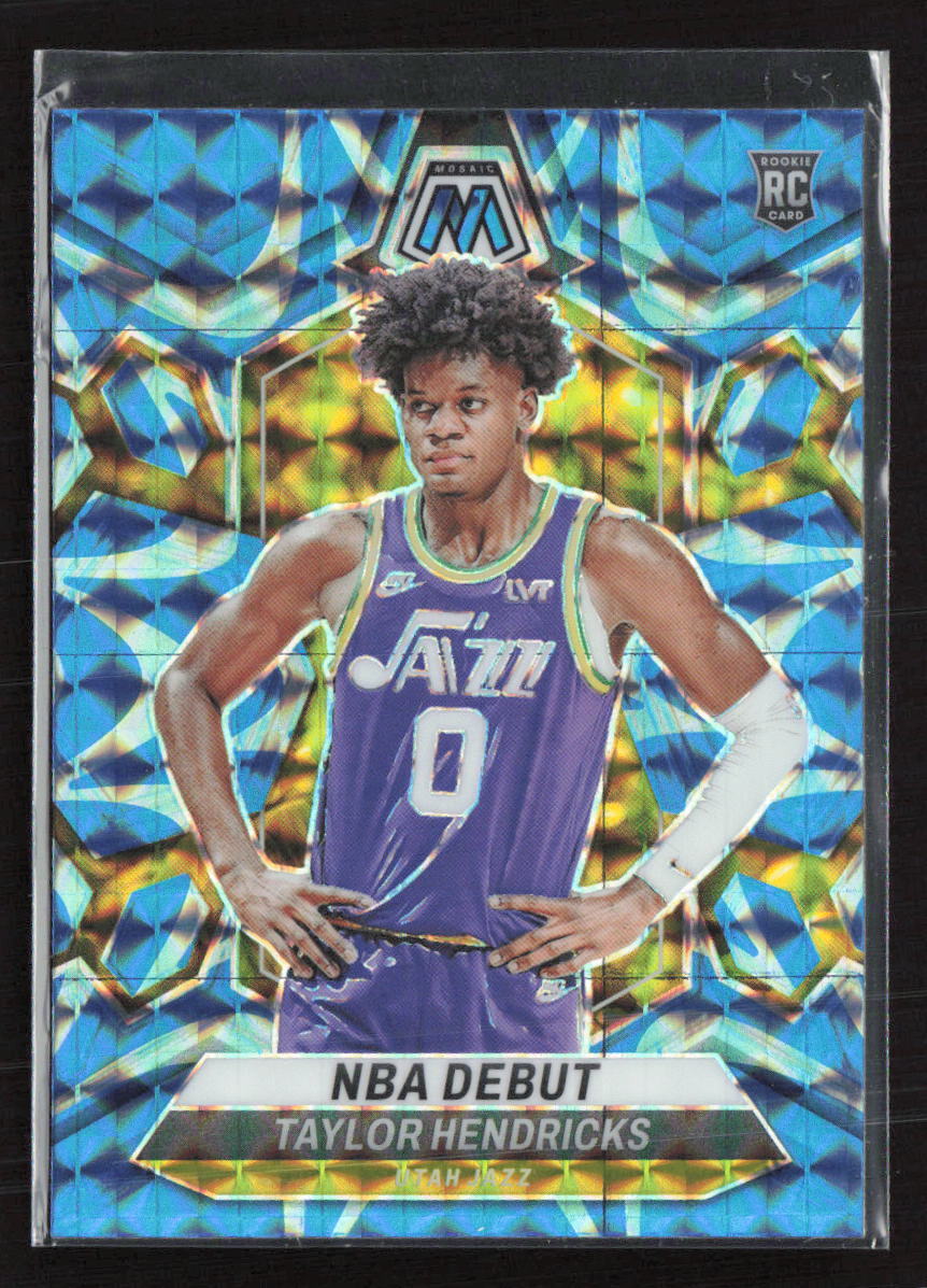 2023-24 Panini Mosaic #261 Taylor Hendricks Blue Reactive RC Utah Jazz (S)