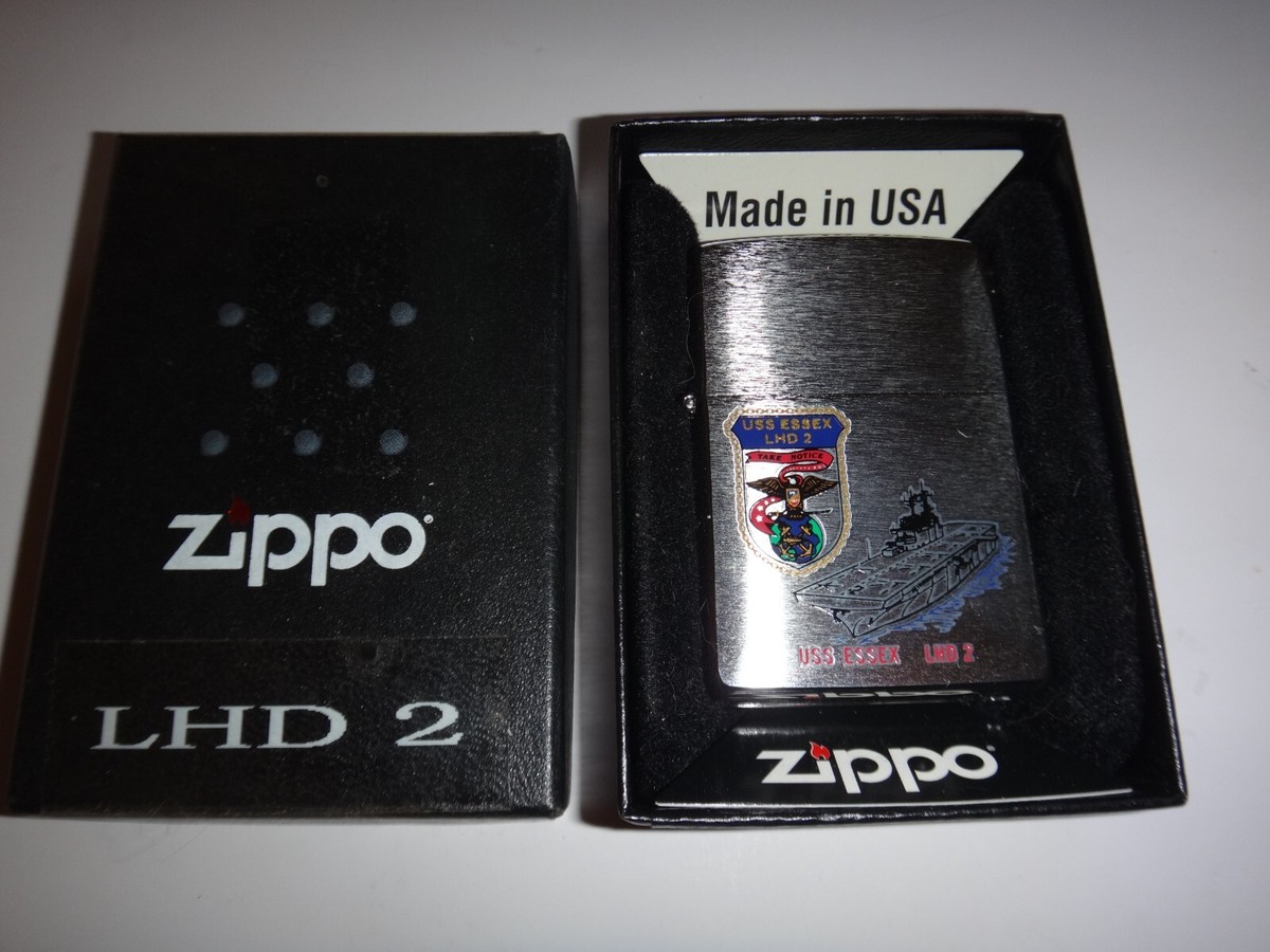 ジッポーUSS Essex(LHD-2) Year 2010 Zippo Lighter US Navy USS ESSEX LHD-2 + Box, Warranty